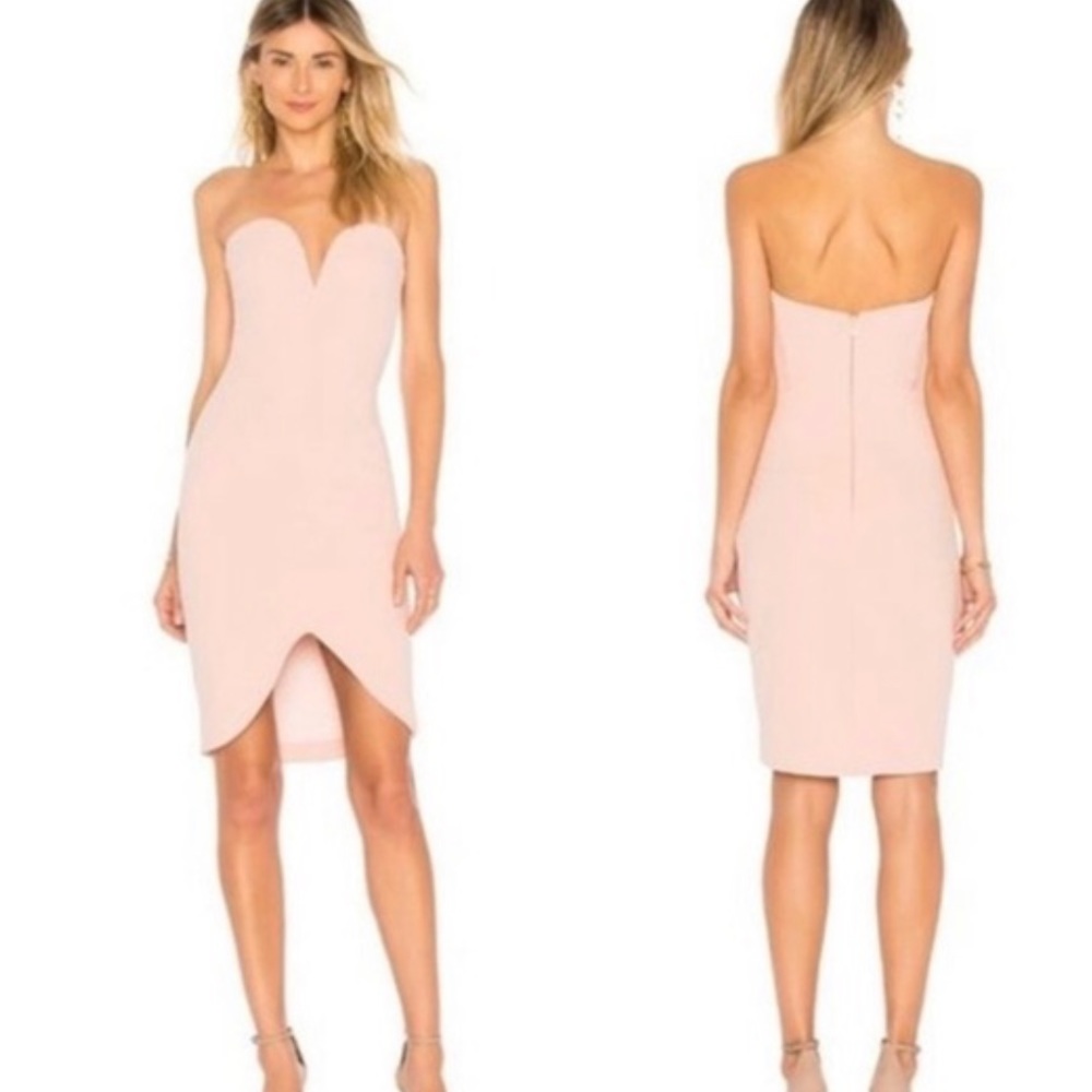 Nookie Revolve Honey Mini Blush Pink Strapless Dress Small